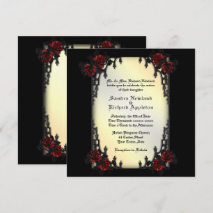 French Quarter Yellow Goth Theme Wedding  Invitation
