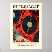 French Quote Vinyl Record Art Print Retro Music