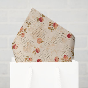 French Red Apples Bridal Shower Tissue Paper