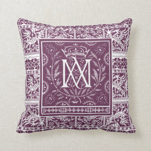 French Renaissance Phoenix Monogram MA Cushion