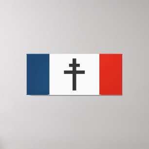 French resistance flag France symbol war cross his Canvas Print