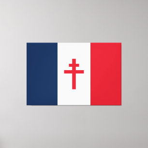 French resistance flag France symbol war cross his Canvas Print