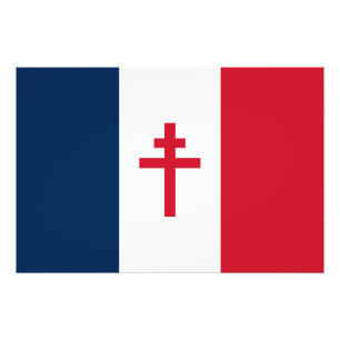 French resistance flag France symbol war cross his Photo Print