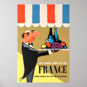 French Restaurant Art France Travel Poster Print