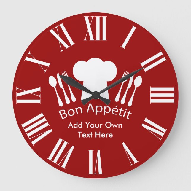 French Restaurant Bon Appetit Gourmet Kitchen Large Clock (Front)