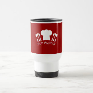 French Restaurant Chefs Hat and Silverware Travel Mug