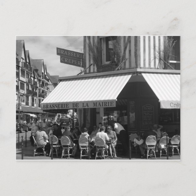 French restaurant scene postcard (Front)