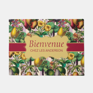 French Retro Floral Bienvenue Doormat