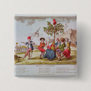 French revolutionaries dancing the carmagnole 15 cm square badge