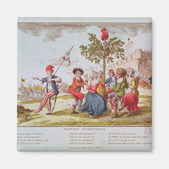 French revolutionaries dancing the carmagnole magnet (Front)