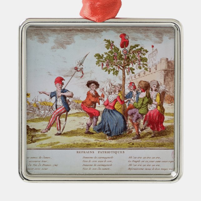French revolutionaries dancing the carmagnole metal tree decoration (Front)