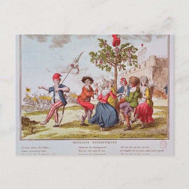 French revolutionaries dancing the carmagnole postcard (Front)