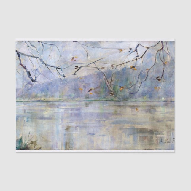 French River Landscape by Julia Beck Tissue Paper (Front)