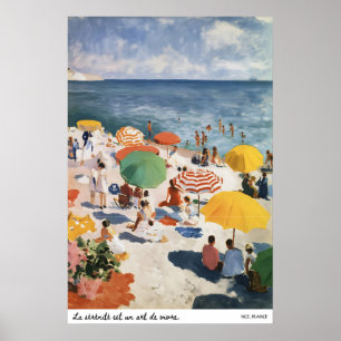 French Riviera Beach Poster Matisse Inspired