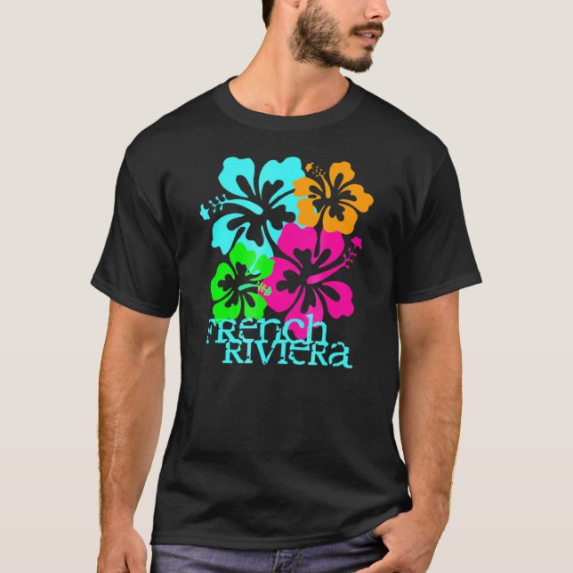 French Riviera Beach Tropical Travel Surf T-Shirt (Front)