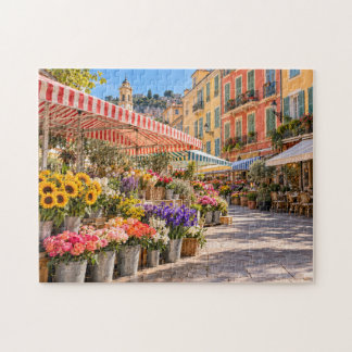 French Riviera Colourful Flower Market Jigsaw Puzzle