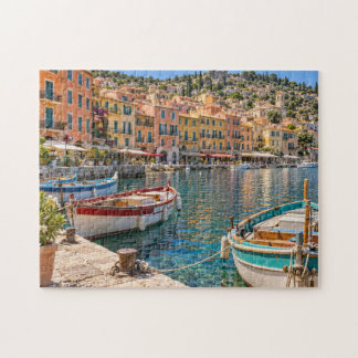 French Riviera Colourful Mediterranean Harbour Jigsaw Puzzle
