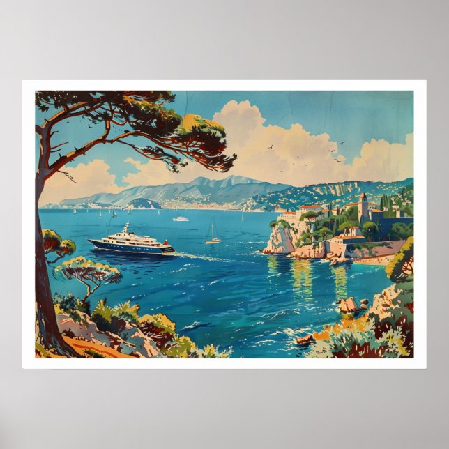 French Riviera, France Art Deco Poster (Front)