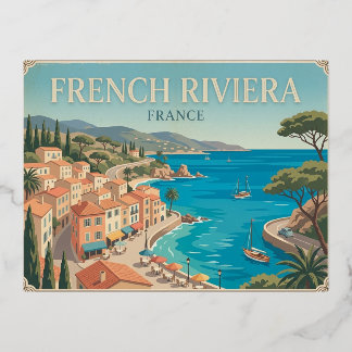 French Riviera France Vintage Travel Postcard