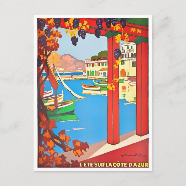 French Riviera France vintage travel Postcard (Front)