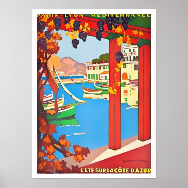 French Riviera France vintage travel Poster (Front)