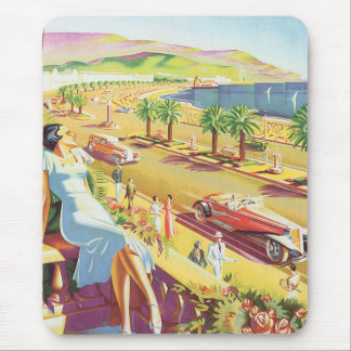 French Riviera Poster Mouse Mat