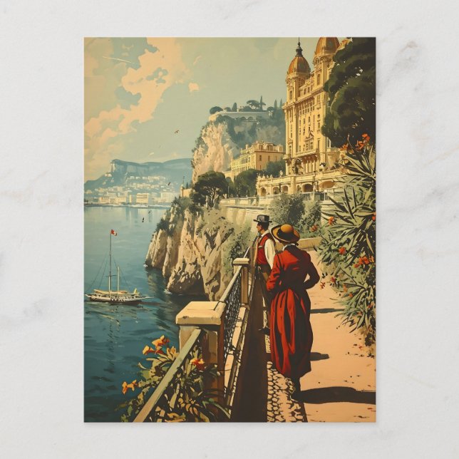 French Riviera Promenade: Vintage Postcard (Front)
