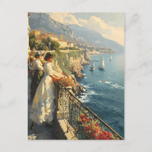 French Riviera Promenade: Vintage Postcard
