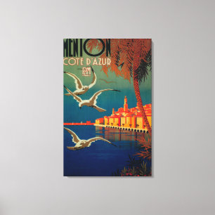 French Riviera Travel Poster # 1 Canvas Print