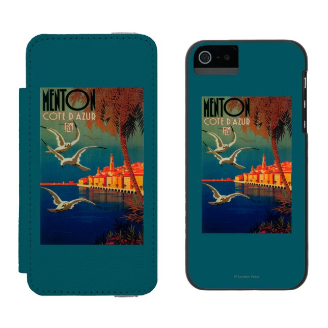French Riviera Travel Poster # 1 Incipio iPhone Wallet Case (Side by Side)