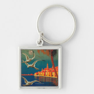 French Riviera Travel Poster # 1 Key Ring