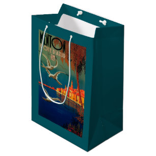 French Riviera Travel Poster # 1 Medium Gift Bag