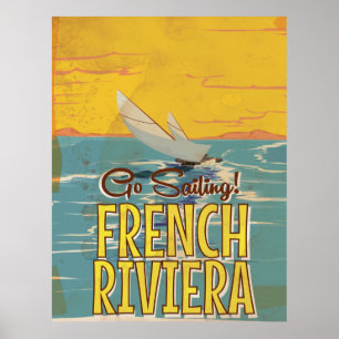 French Riviera vintage travel poster