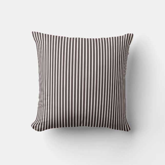 French Roast Brown Striped Decorative Pillows (Front)