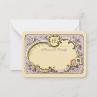 French Rococo Elegant Frame Antique Gold Lilac