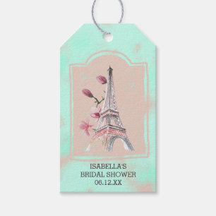 French Romance Pink and Neo Mint Gift Tags