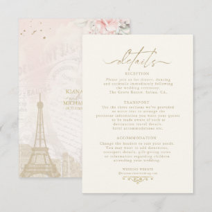 French Romance Wedding Details Blush ID870 Enclosure Card