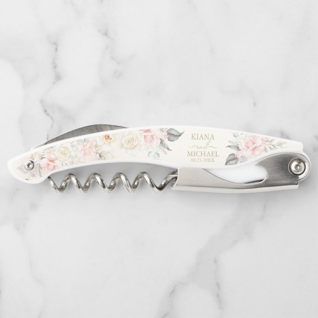 French Romance Wedding Floral Blush ID870 Corkscrew (Back)