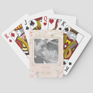 French Romance Wedding Photo Blush ID870 Playing Cards