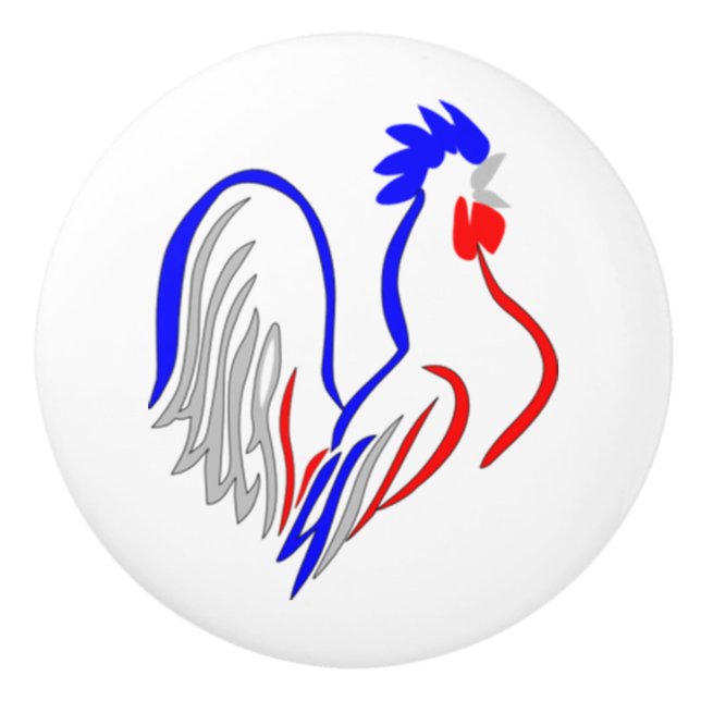 French Rooster Ceramic Knob (Front)