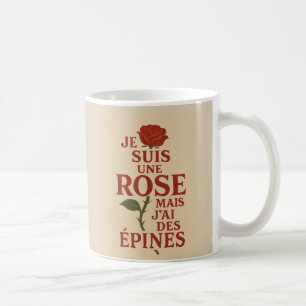 French Rose‑and‑Thorns Minimalist Mug