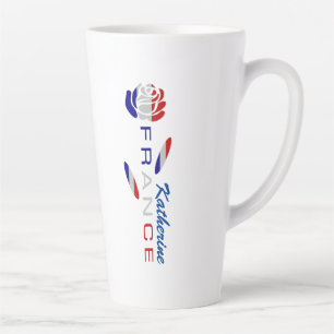French Rose Flag Personalised Latte Mug