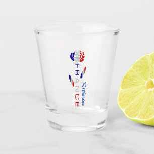 French Rose Flag Personalised  Shot Glass