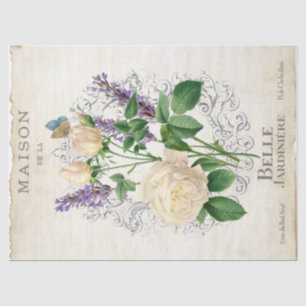 French Rose Lavender Flower Gardener Vintage Tissue Paper