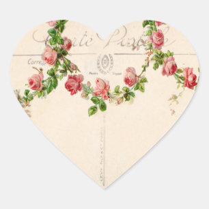 French Rose Swag Heart Sticker