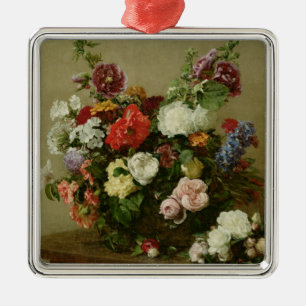 French Roses and Peonies, 1881 Metal Tree Decoration