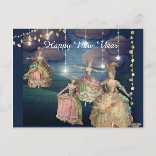 French Royals Dancing Under the Twinkling Lights Holiday Postcard