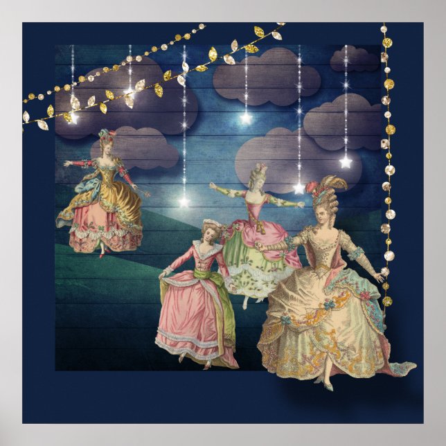 French Royals Dancing Under the Twinkling Lights Poster (Front)