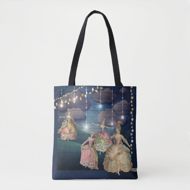 French Royals Dancing Under the Twinkling Lights Tote Bag (Front)