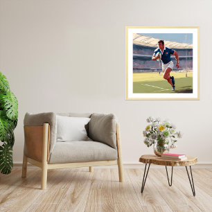 French Rugby Player Art Print